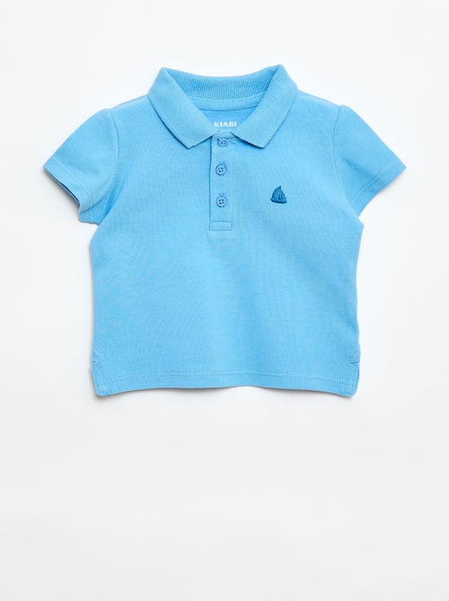Short-Sleeved Piqué Cotton Polo Shirt - Kiabi