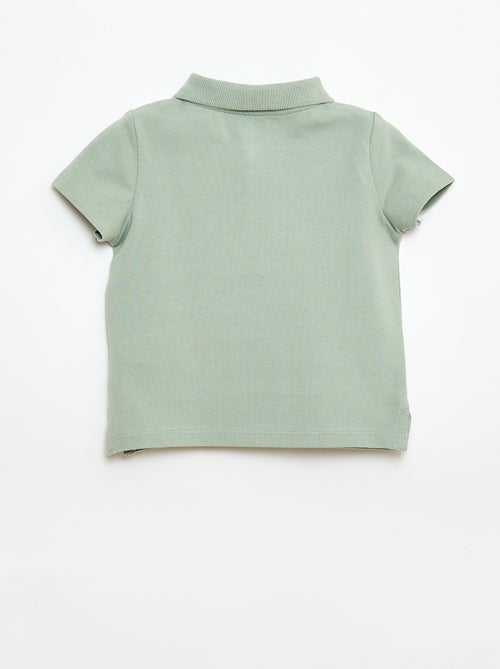 Short-Sleeved Piqué Cotton Polo Shirt - Kiabi