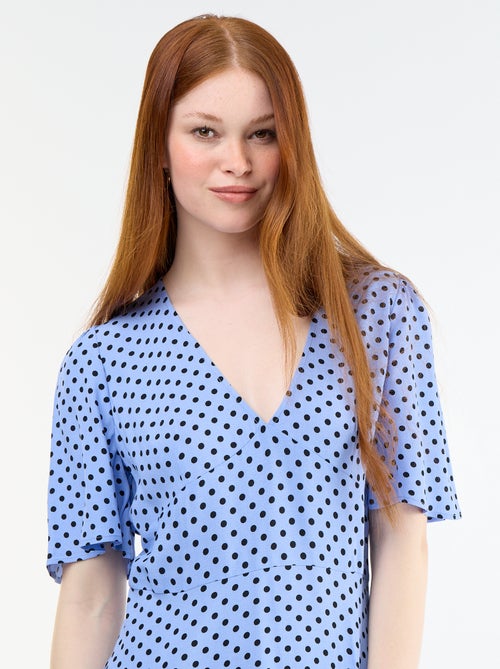 Short-sleeved polka dot dress - Kiabi