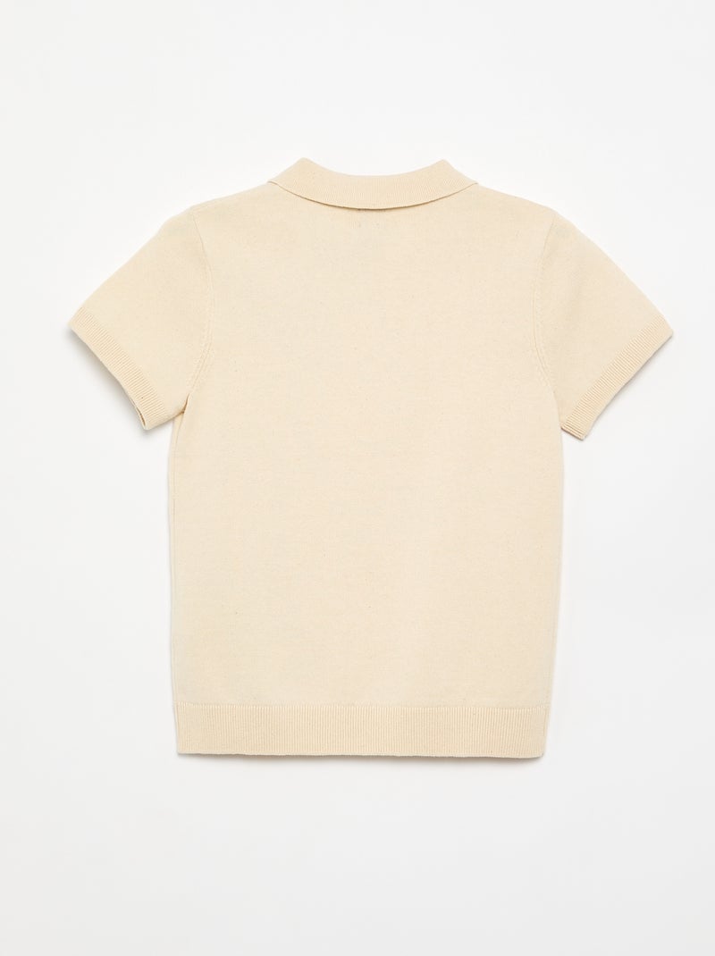 Short-sleeved polo-style sweater White - Kiabi