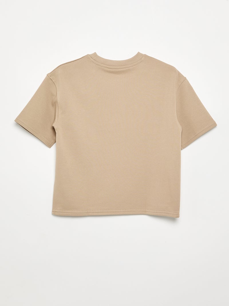 Short-sleeved printed T-shirt Beige - Kiabi