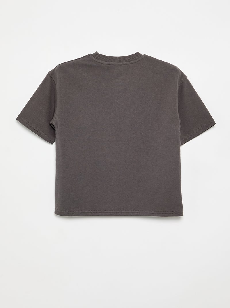 Short-sleeved printed T-shirt Grey - Kiabi