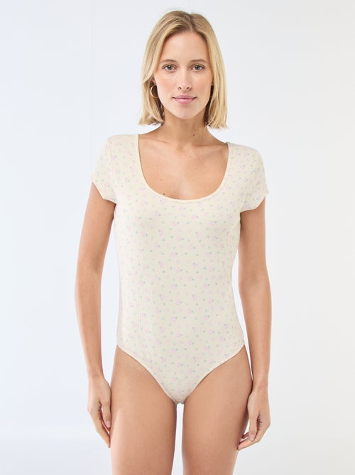 Short-sleeved ribbed bodysuit - Kiabi