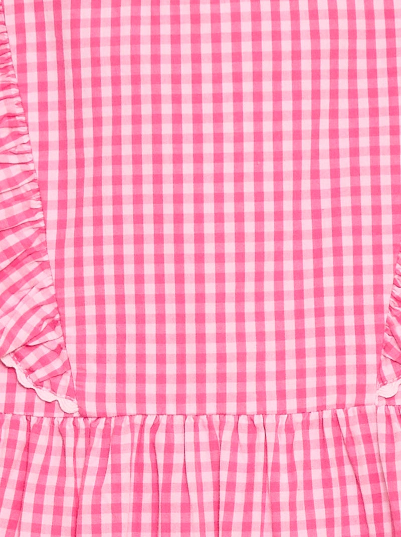 Short-Sleeved Ruffle Dress Pink - Kiabi