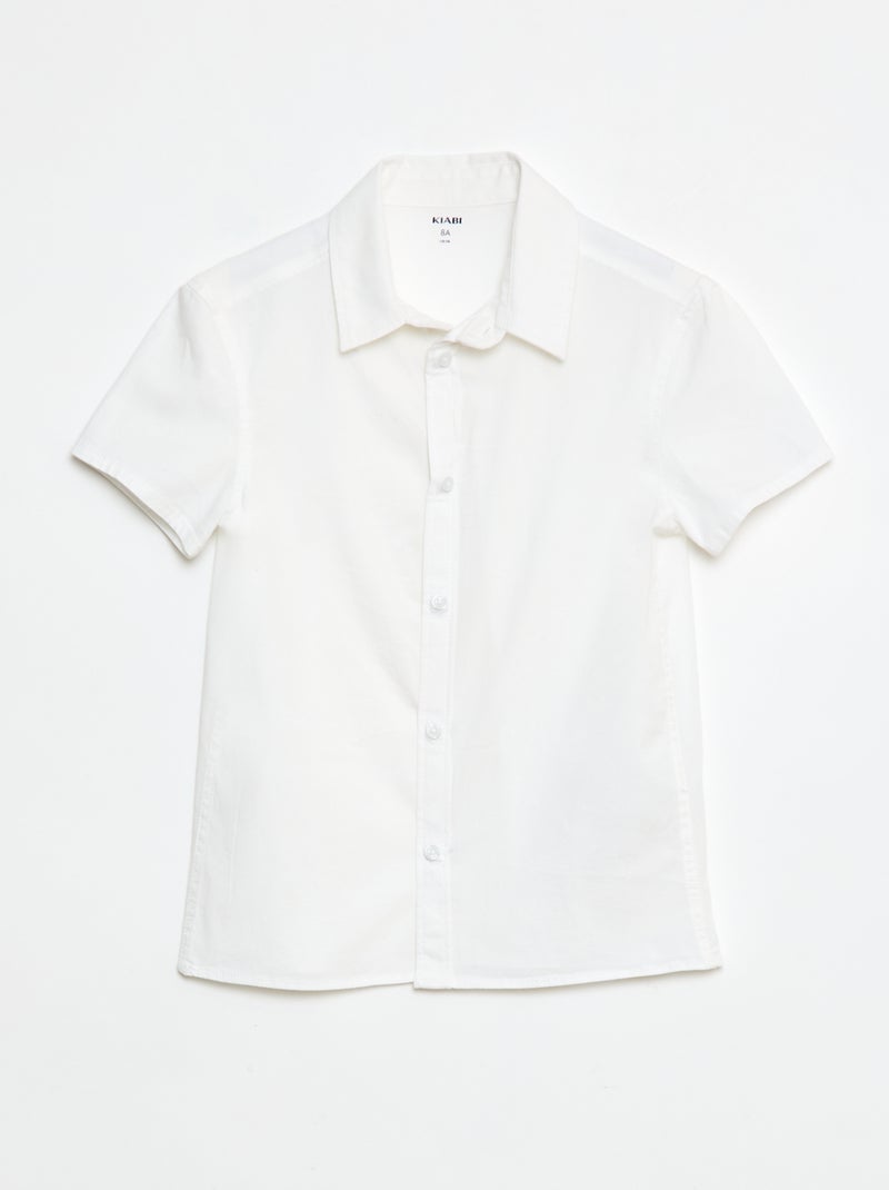 Short-sleeved shirt - easy-dressing collection WHITE - Kiabi
