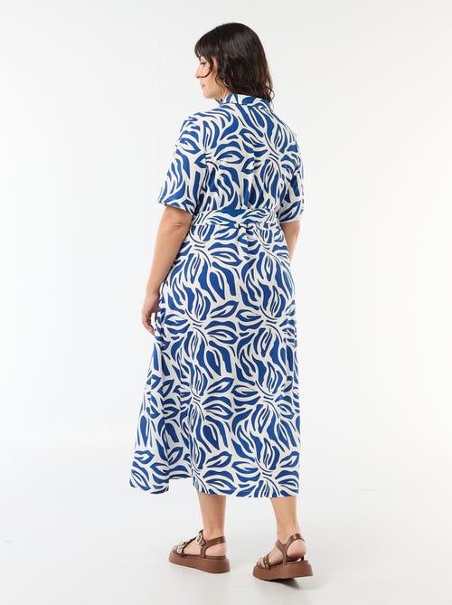 Short-Sleeved Shirt Dress with Print - Kiabi