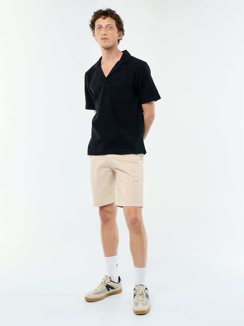 Short-sleeved shirt in fancy knit - Kiabi