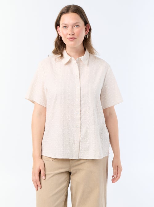 Short-sleeved shirt with embroidered design - Kiabi Short-sleeved shirt with embroidered design - Kiabi