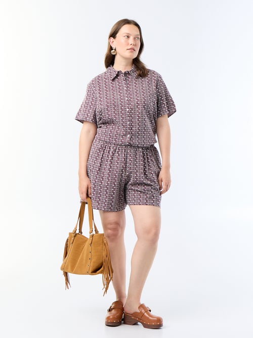 Short-sleeved shirt with embroidered design - Kiabi Short-sleeved shirt with embroidered design - Kiabi
