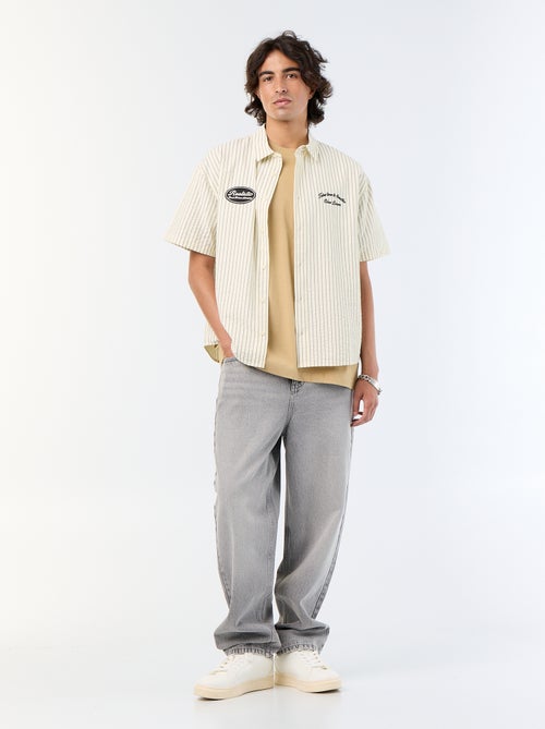 Short-sleeved shirt with embroidery - Kiabi