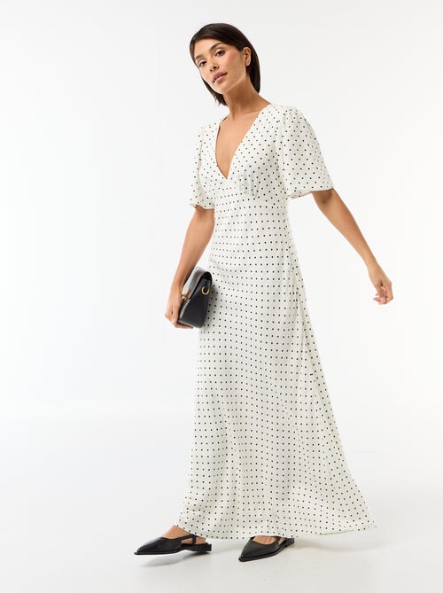 Short-Sleeved Solid Midi Dress - Kiabi