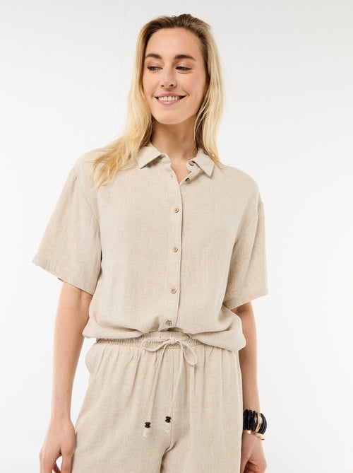 Short-Sleeved Solid Shirt - Kiabi
