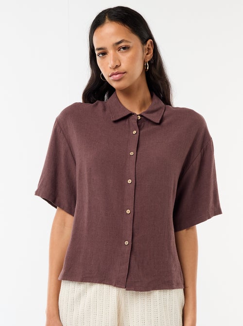 Short-Sleeved Solid Shirt - Kiabi