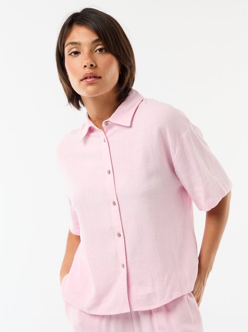 Short-Sleeved Solid Shirt - Kiabi
