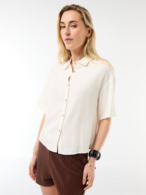 Short-Sleeved Solid Shirt - Kiabi