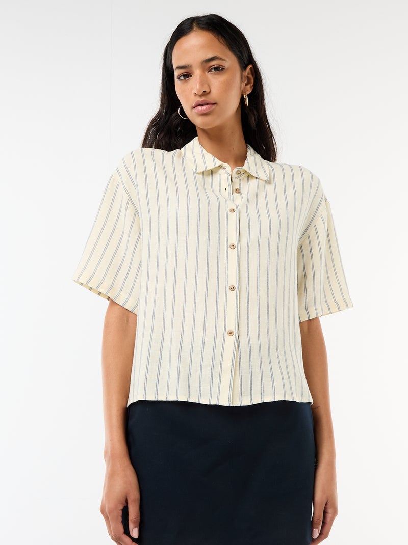 Short-Sleeved Solid Shirt Yellow - Kiabi