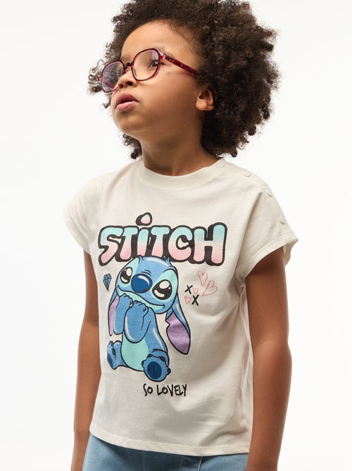 Short-sleeved 'Stitch' T-shirt - Easy-dressing Collection - Kiabi