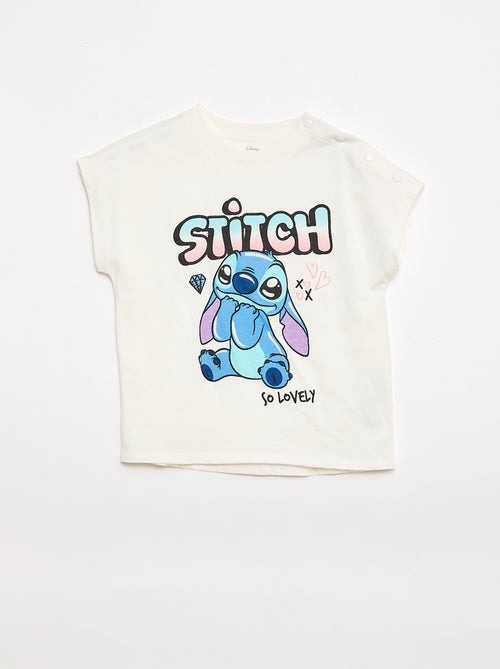 Short-sleeved 'Stitch' T-shirt - Easy-dressing Collection - Kiabi