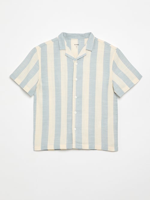 Short-Sleeved Striped Shirt - Kiabi Short-Sleeved Striped Shirt - Kiabi