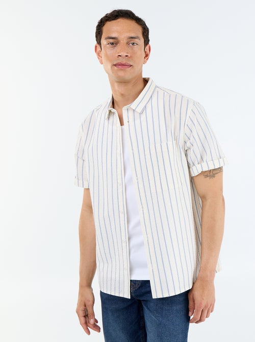 Short-sleeved striped shirt - Kiabi Short-sleeved striped shirt - Kiabi