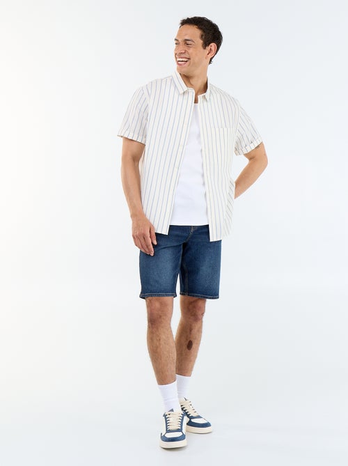 Short-sleeved striped shirt - Kiabi Short-sleeved striped shirt - Kiabi
