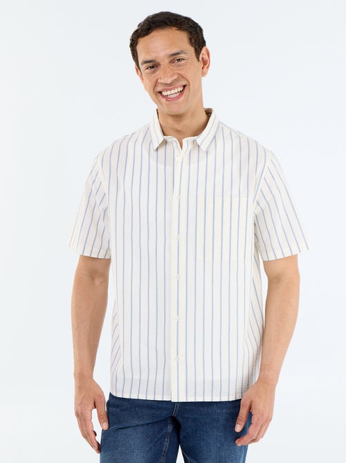 Short-sleeved striped shirt - Kiabi Short-sleeved striped shirt - Kiabi