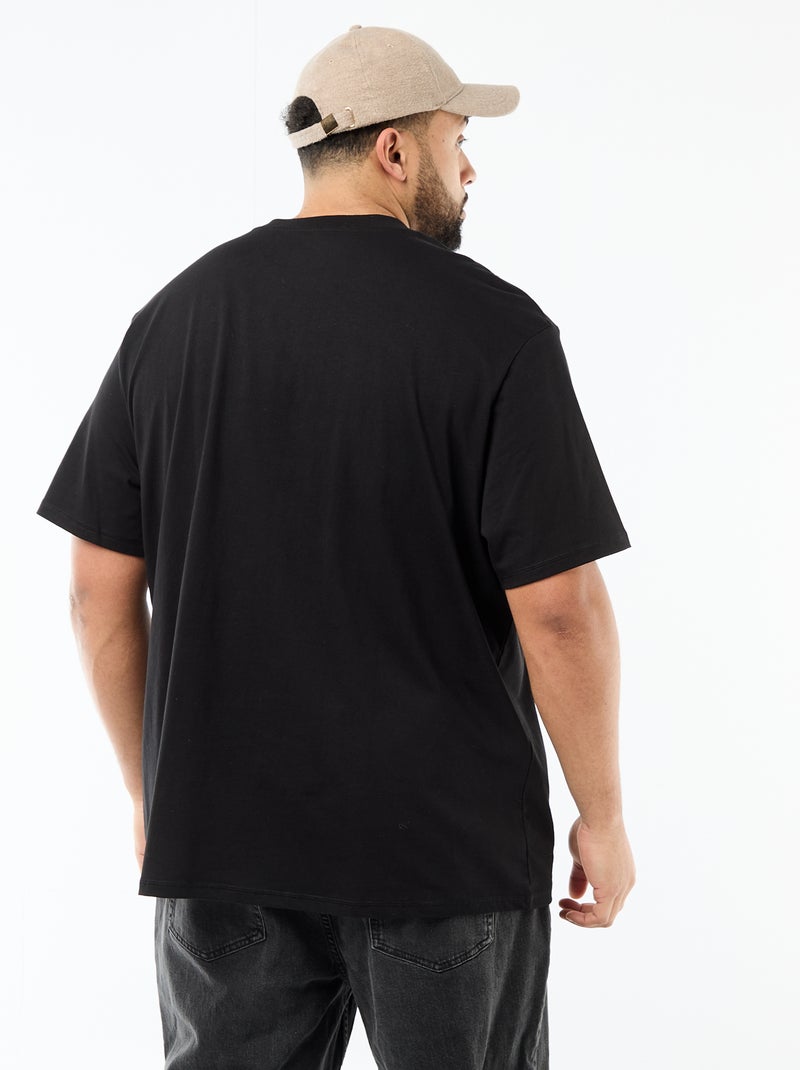 Short-Sleeved T-Shirt with Chest Pocket Black - Kiabi