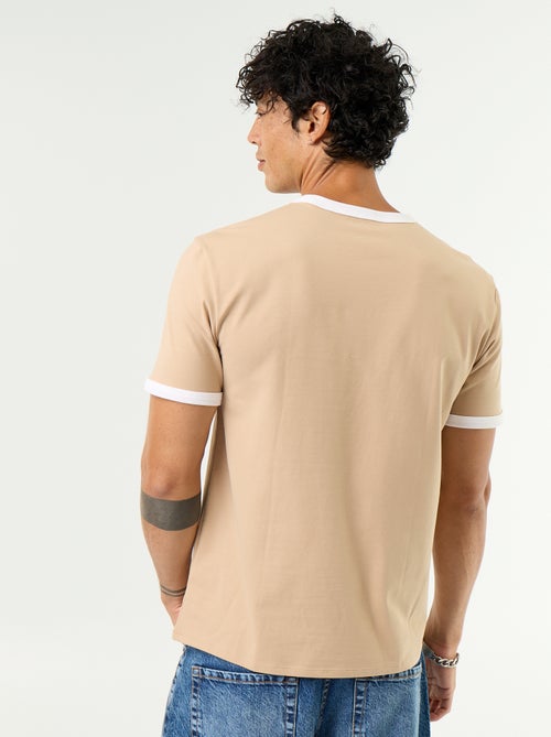 Short-Sleeved T-shirt with Contrasting Trim - Kiabi