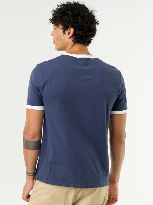 Short-Sleeved T-shirt with Contrasting Trim - Kiabi
