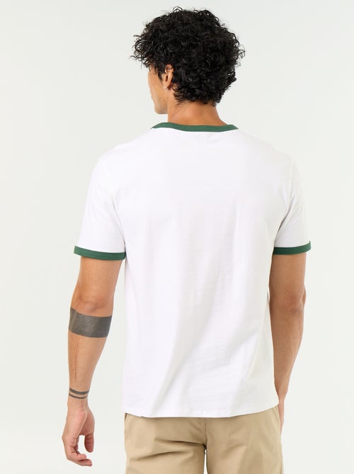 Short-Sleeved T-shirt with Contrasting Trim - Kiabi