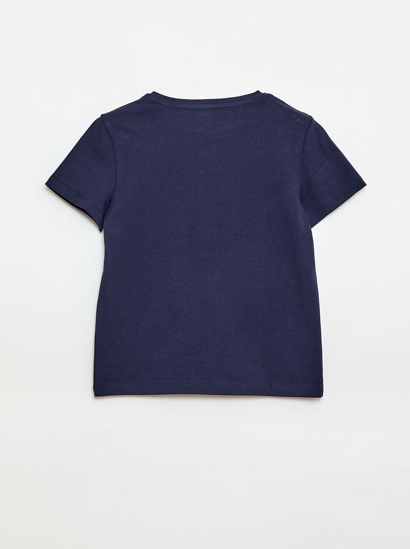 Short-sleeved T-shirt with design Blue - Kiabi
