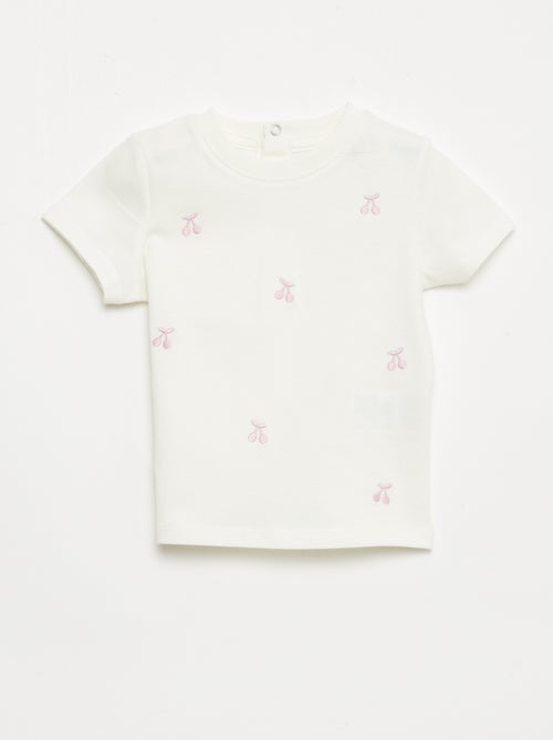 Short-Sleeved T-Shirt with Embroidery - Kiabi