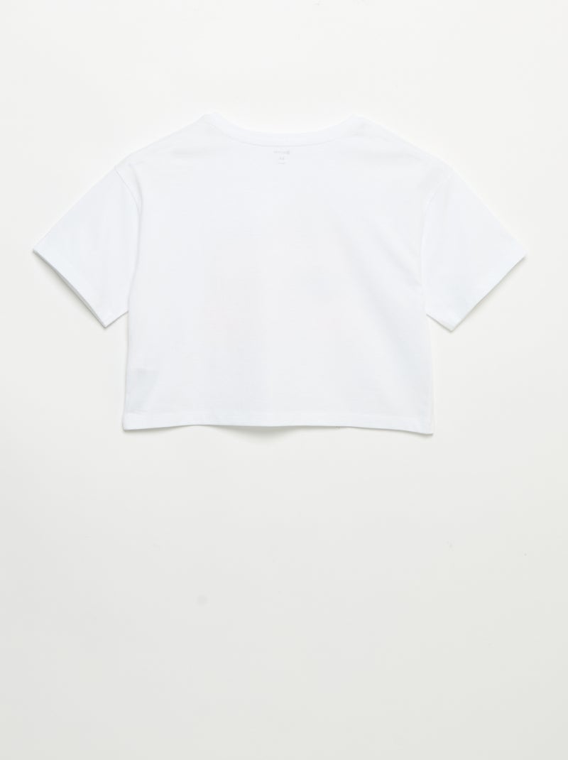 Short-sleeved T-shirt with embroidery White - Kiabi