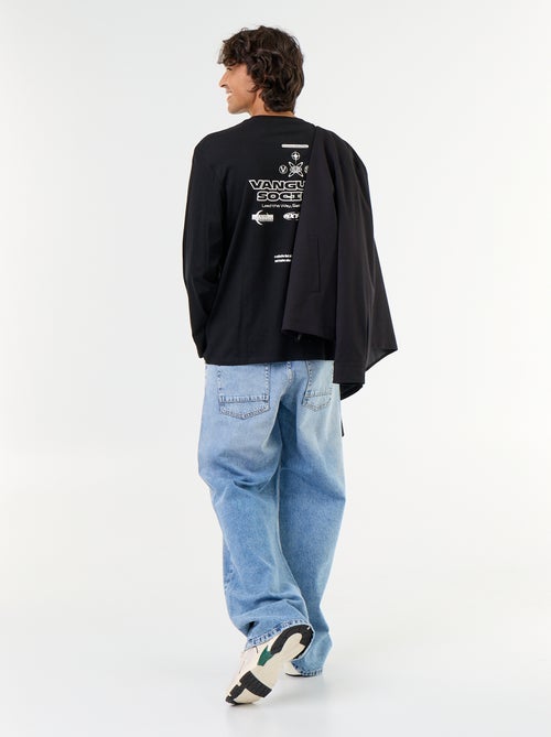 Short-sleeved T-shirt with Front and Back Print - Kiabi