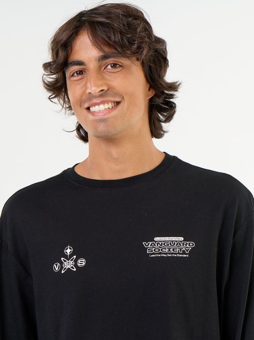 Short-sleeved T-shirt with Front and Back Print - Kiabi