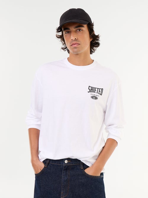 Short-sleeved T-shirt with Front and Back Print - Kiabi