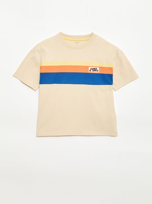 Short-Sleeved T-Shirt with Front Print - Kiabi
