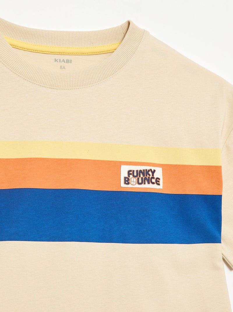 Short-Sleeved T-Shirt with Front Print White - Kiabi