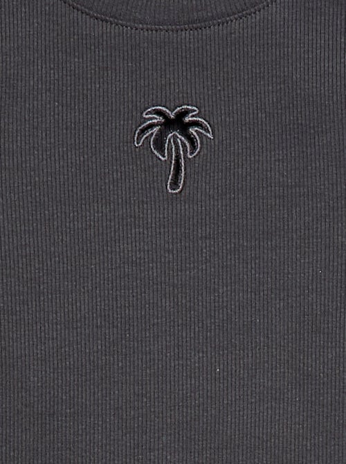 Short-sleeved T-shirt with Openwork Design - Kiabi