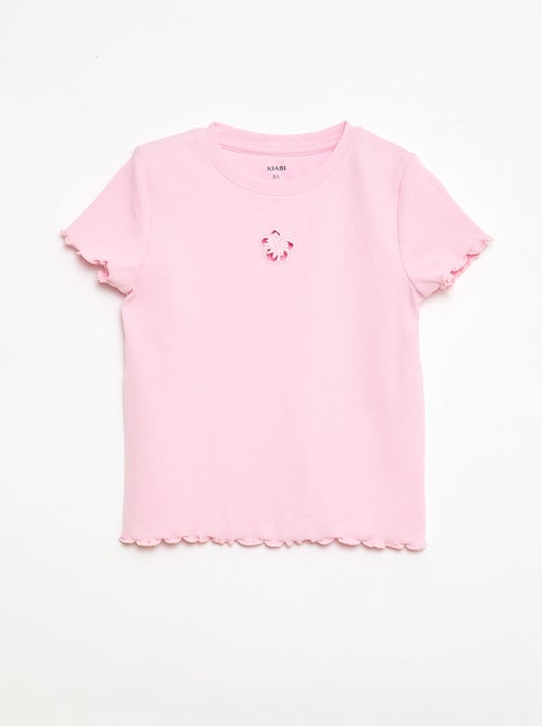 Short-sleeved T-shirt with Openwork Design - Kiabi