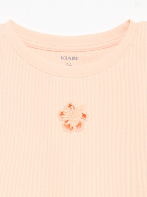 Short-Sleeved T-Shirt with Openwork Detail - Kiabi