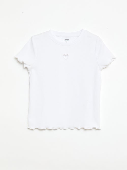 Short-Sleeved T-Shirt with Openwork Detail - Kiabi