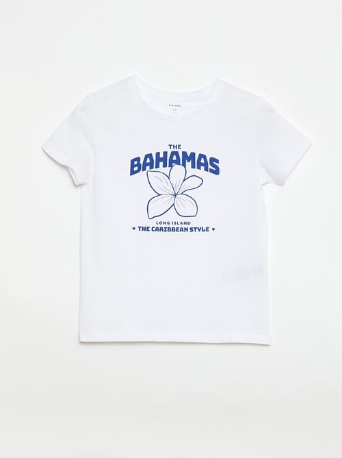 Short-sleeved T-shirt with printed message - Kiabi