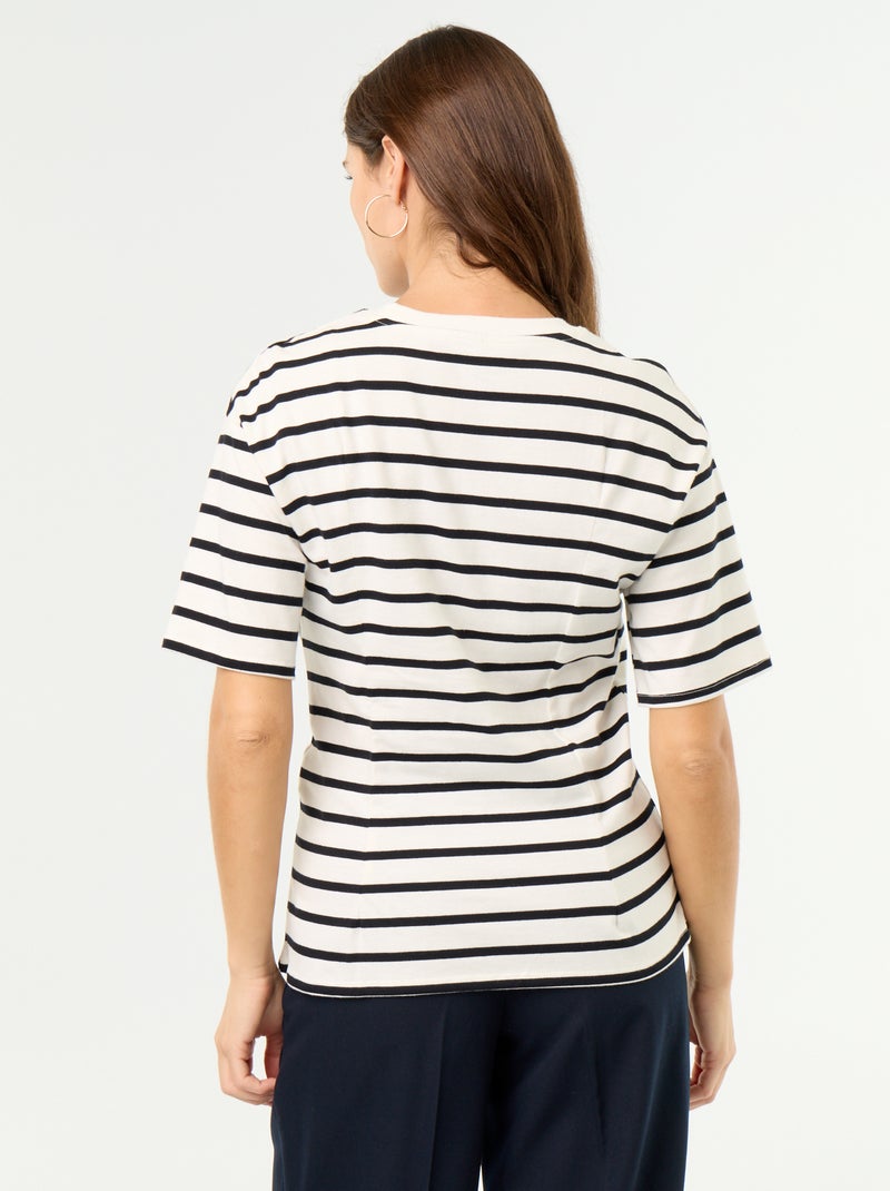 Short-sleeved T-shirt with shell charm White - Kiabi