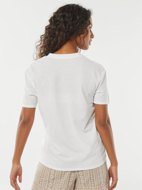 Short-sleeved t-shirt with V-neckline - Kiabi