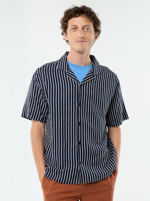 Short-sleeved textured knit shirt - Kiabi