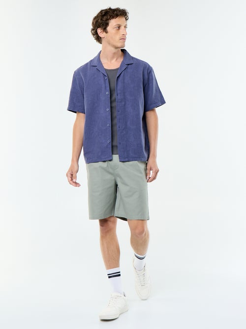 Short-sleeved textured knit shirt - Kiabi