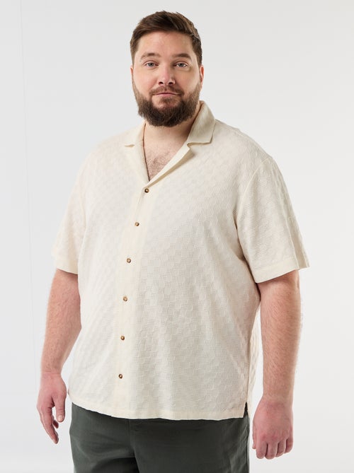 Short-sleeved textured knit shirt - Kiabi
