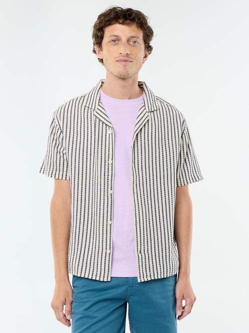 Short-sleeved textured knit shirt - Kiabi