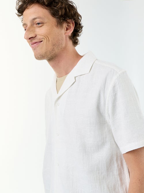 Short-sleeved textured knit shirt - Kiabi